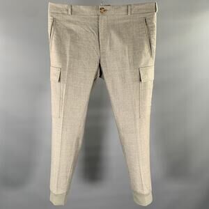 RALPH LAUREN Size 34 Gray Heather Wool Blend Cargo Dress Pants